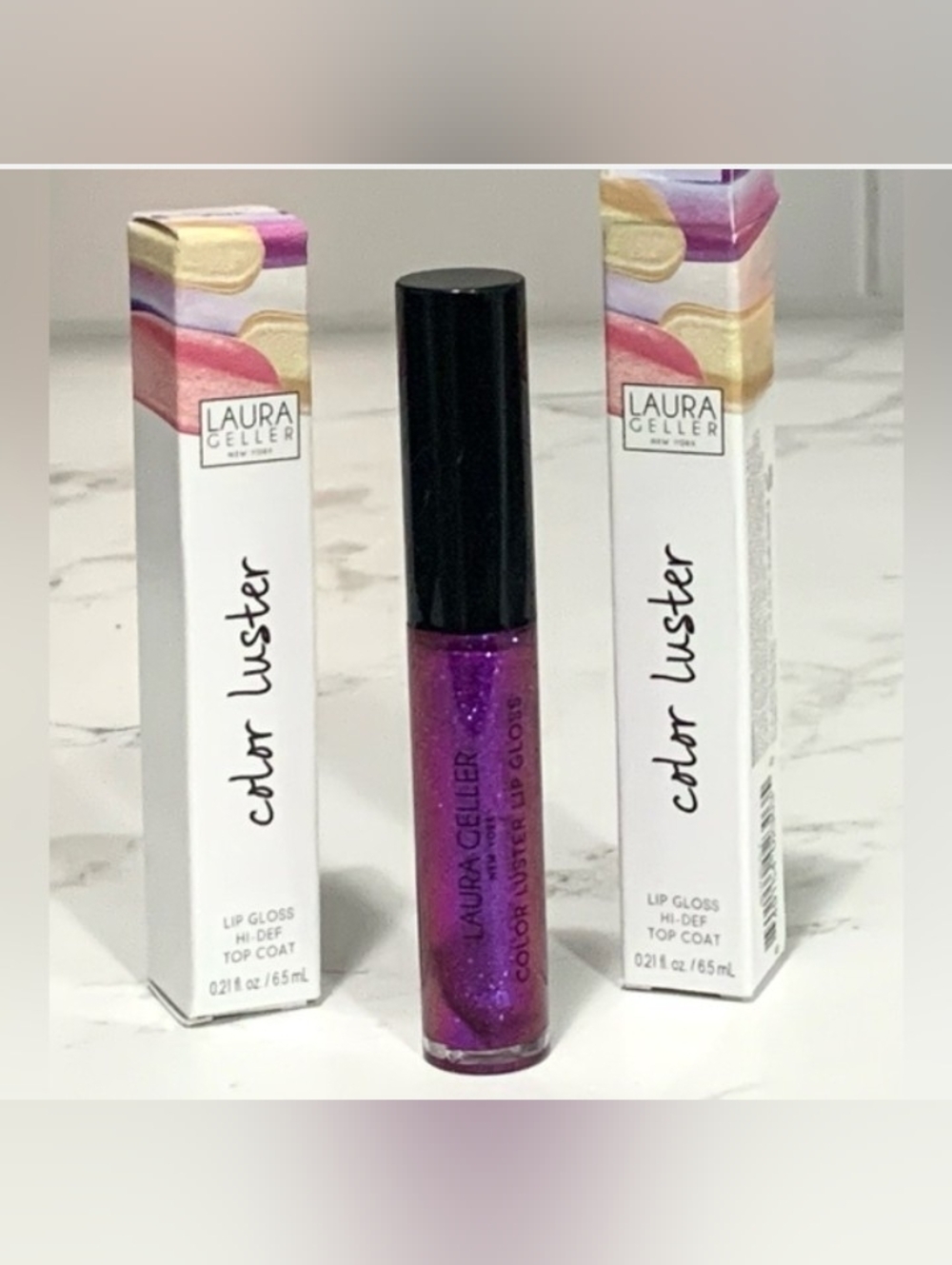 2X Laura Geller Amethyst Glaze Color Luster Top Coat Lip Gloss